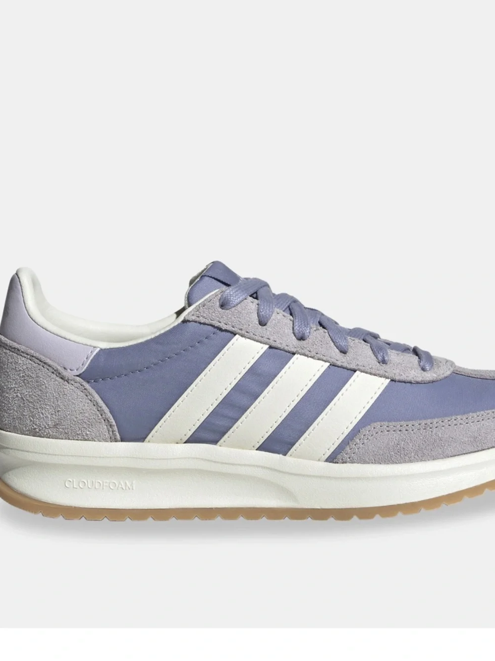 adidas Women's Lavender and White Cloudfoam Lace-Up Sneakers